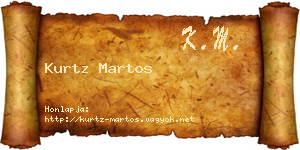 Kurtz Martos névjegykártya